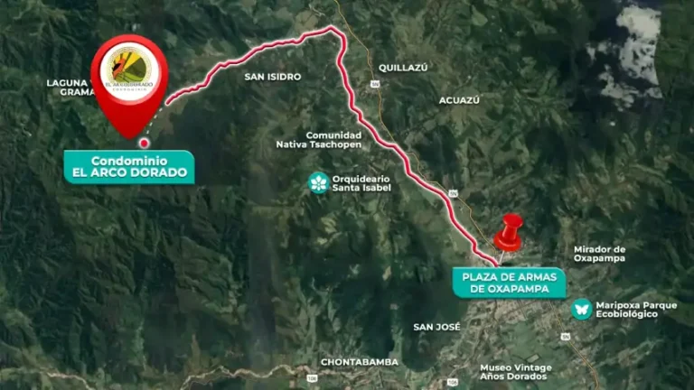 Mapa de referencia de Koshara en Oxapampa